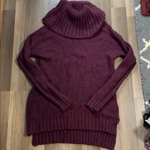WINE COWL NECK TUNIC SWEATER